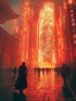 Cyberpunk city glowing in neon, capturing a futuristic digital landscape.